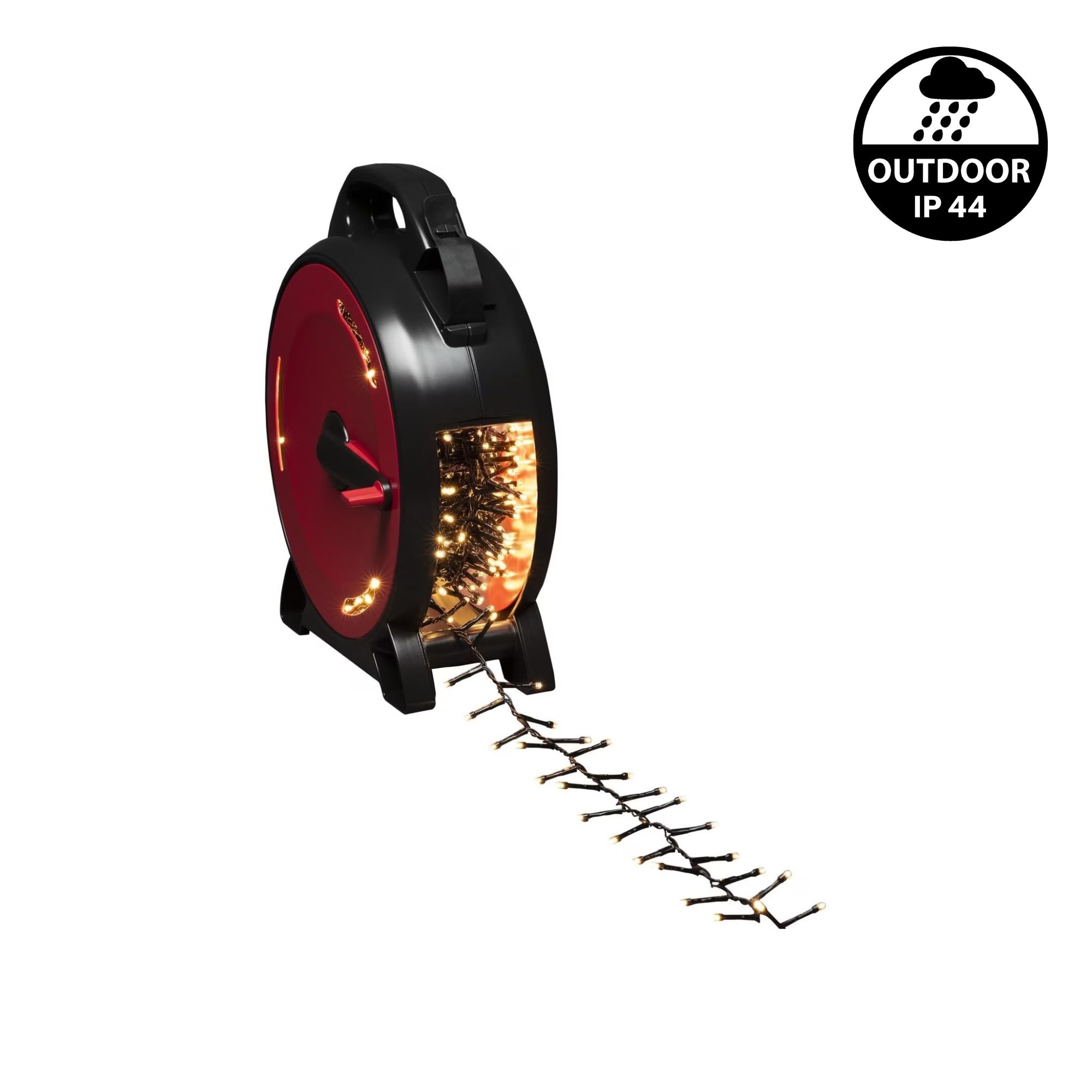 LED-Lichterkette 10m Kabelaufroller 200 LEDs Bernsteinfarben mieten – Rundumevent