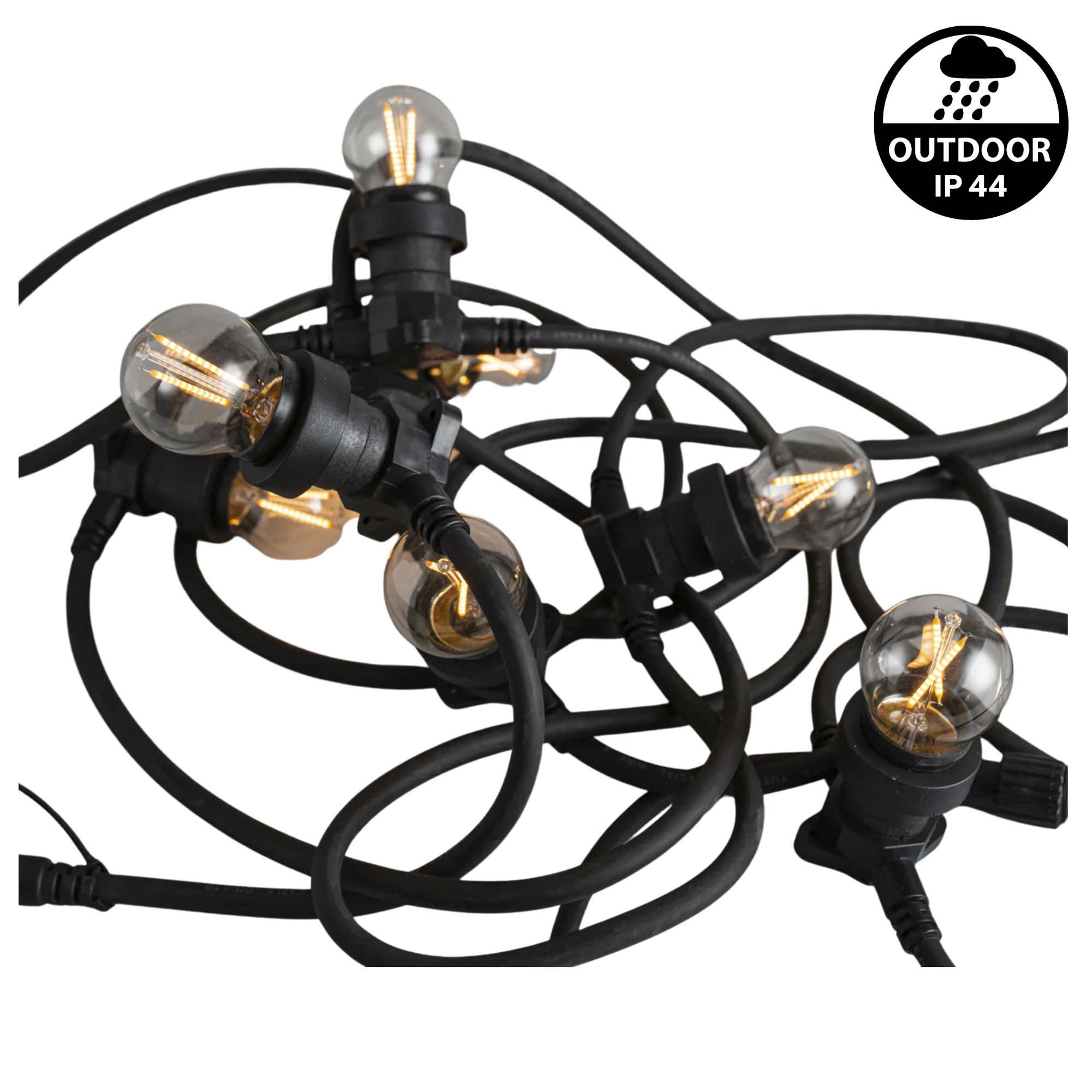 Lichterkette Outdoor IP 44  20m erweiterbar mieten – Rundumevent