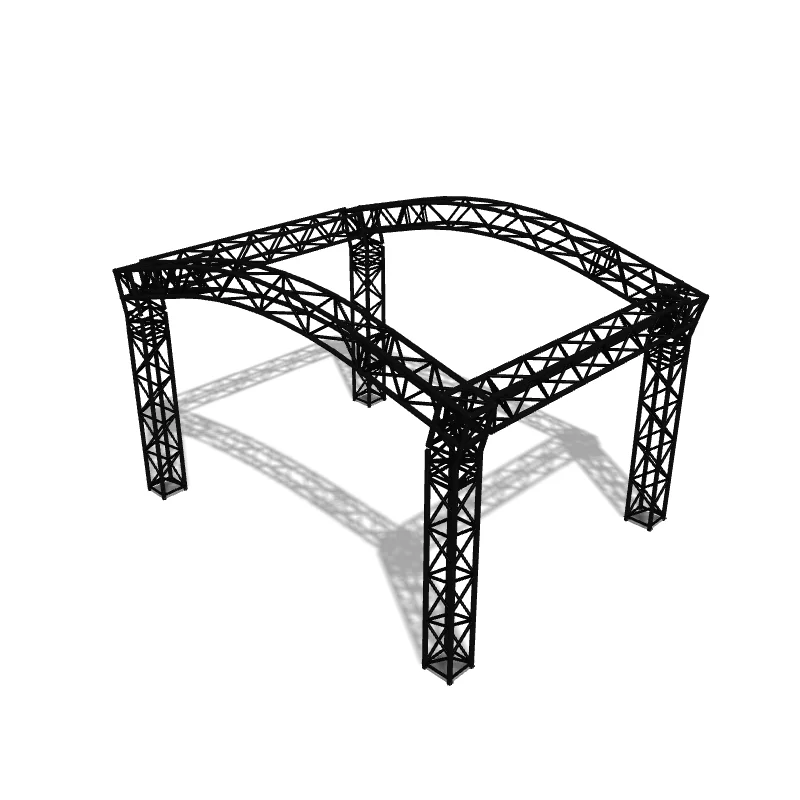 Rundbogendach mit Überdachung – 3D-Visualisierung